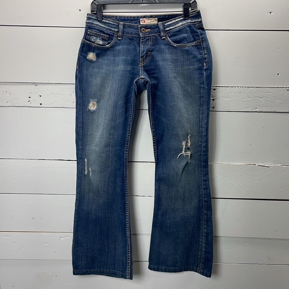 Bke Star 20 Distressed Women's Blue Flare Jeans
